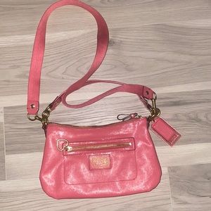 Pink coach cross body bag